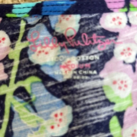 New! LILLY PULITZER size M navy floral somerset dress